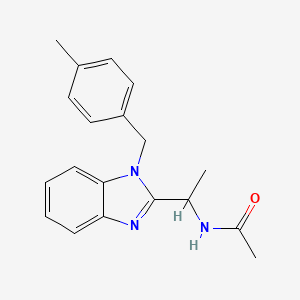 molecular formula C19H21N3O B2935731 N-{1-[1-(4-methylbenzyl)-1H-benzimidazol-2-yl]ethyl}acetamide CAS No. 694487-04-2