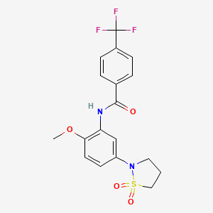 N-(5-(1,1-dioxidoisothiazolidin-2-yl)-2-methoxyphenyl)-4-(trifluoromethyl)benzamide