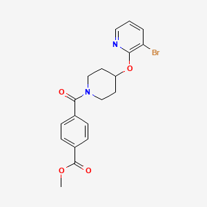 molecular formula C19H19BrN2O4 B2935738 Methyl 4-(4-((3-bromopyridin-2-yl)oxy)piperidine-1-carbonyl)benzoate CAS No. 1448072-19-2