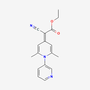 molecular formula C17H17N3O2 B2935743 Ethyl 2-cyano-2-(2,6-dimethyl-1-pyridin-3-ylpyridin-4-ylidene)acetate CAS No. 610757-40-9