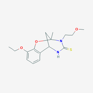 molecular formula C16H22N2O3S B2935746 10-乙氧基-3-(2-甲氧基乙基)-2-甲基-2,3,5,6-四氢-4H-2,6-甲烷-1,3,5-苯并噁二唑嗪-4-硫酮 CAS No. 702656-00-6