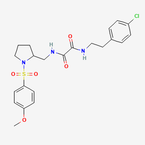 molecular formula C22H26ClN3O5S B2935747 N1-(4-氯苯乙基)-N2-((1-((4-甲氧基苯基)磺酰基)吡咯烷-2-基)甲基)草酰胺 CAS No. 896287-92-6