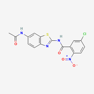 molecular formula C16H11ClN4O4S B2935762 N-(6-acetamidobenzo[d]thiazol-2-yl)-5-chloro-2-nitrobenzamide CAS No. 330201-18-8