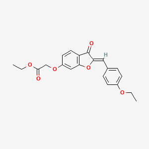 molecular formula C21H20O6 B2935763 (Z)-ethyl 2-((2-(4-ethoxybenzylidene)-3-oxo-2,3-dihydrobenzofuran-6-yl)oxy)acetate CAS No. 623117-62-4