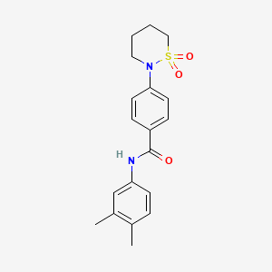 N-(3,4-dimethylphenyl)-4-(1,1-dioxothiazinan-2-yl)benzamide