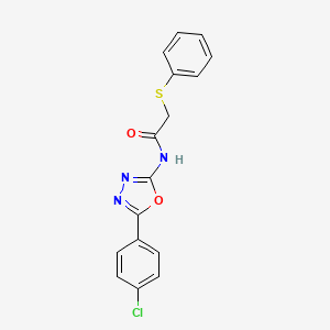 N-[5-(4-chlorophenyl)-1,3,4-oxadiazol-2-yl]-2-phenylsulfanylacetamide