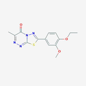 molecular formula C14H14N4O3S B293577 7-(4-ethoxy-3-methoxyphenyl)-3-methyl-4H-[1,3,4]thiadiazolo[2,3-c][1,2,4]triazin-4-one 