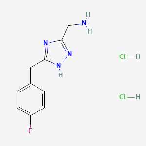 [5-[(4-Fluorophenyl)methyl]-1H-1,2,4-triazol-3-yl]methanamine;dihydrochloride