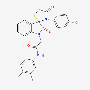 2-(3'-(4-chlorophenyl)-2,4'-dioxospiro[indoline-3,2'-thiazolidin]-1-yl)-N-(3,4-dimethylphenyl)acetamide