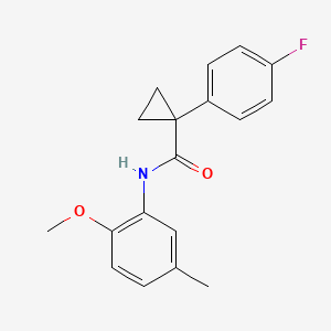 molecular formula C18H18FNO2 B2935786 1-(4-fluorophenyl)-N-(2-methoxy-5-methylphenyl)cyclopropanecarboxamide CAS No. 1091462-53-1