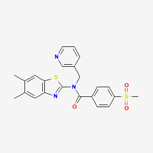 N-(5,6-dimethylbenzo[d]thiazol-2-yl)-4-(methylsulfonyl)-N-(pyridin-3-ylmethyl)benzamide