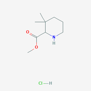 molecular formula C9H18ClNO2 B2935792 Methyl 3,3-dimethylpiperidine-2-carboxylate;hydrochloride CAS No. 2402828-77-5
