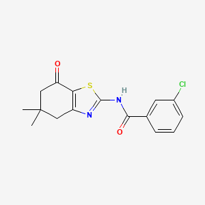 3-chloro-N-(5,5-dimethyl-7-oxo-4,5,6,7-tetrahydro-1,3-benzothiazol-2-yl)benzamide