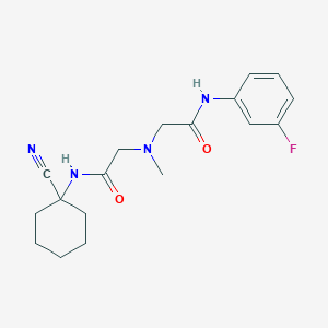 2-[[2-[(1-cyanocyclohexyl)amino]-2-oxoethyl]-methylamino]-N-(3-fluorophenyl)acetamide