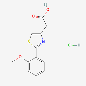 molecular formula C12H12ClNO3S B2935818 2-[2-(2-Methoxyphenyl)-1,3-thiazol-4-yl]acetic acid, chloride CAS No. 1043503-45-2