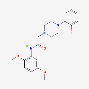 molecular formula C20H24FN3O3 B2935830 N-(2,5-Dimethoxyphenyl)-2-(4-(2-fluorophenyl)piperazinyl)ethanamide CAS No. 491867-73-3