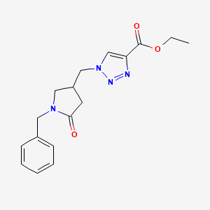 ethyl 1-[(1-benzyl-5-oxopyrrolidin-3-yl)methyl]-1H-1,2,3-triazole-4-carboxylate