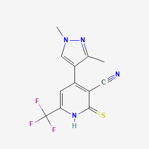 4-(1,3-Dimethyl-1H-pyrazol-4-YL)-2-mercapto-6-(trifluoromethyl)nicotinonitrile