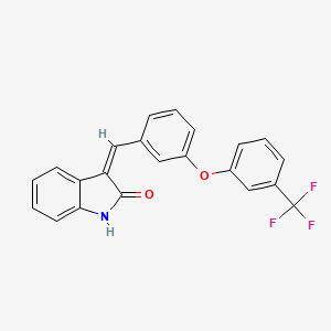 3-((Z)-{3-[3-(trifluoromethyl)phenoxy]phenyl}methylidene)-1H-indol-2-one