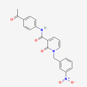 molecular formula C21H17N3O5 B2935845 N-(4-acetylphenyl)-1-(3-nitrobenzyl)-2-oxo-1,2-dihydropyridine-3-carboxamide CAS No. 946379-17-5