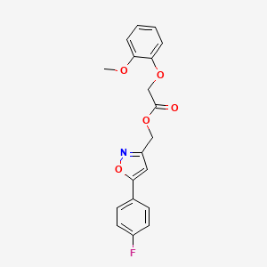 (5-(4-Fluorophenyl)isoxazol-3-yl)methyl 2-(2-methoxyphenoxy)acetate