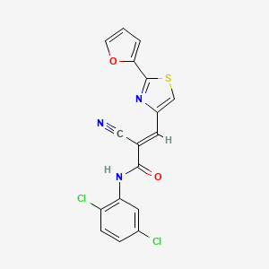 (E)-2-Cyano-N-(2,5-dichlorophenyl)-3-[2-(furan-2-yl)-1,3-thiazol-4-yl]prop-2-enamide