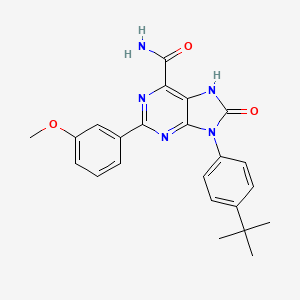 molecular formula C23H23N5O3 B2935849 9-(4-tert-butylphenyl)-2-(3-methoxyphenyl)-8-oxo-7H-purine-6-carboxamide CAS No. 898422-00-9