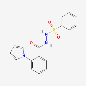 molecular formula C17H15N3O3S B2935850 N'-[2-(1H-pyrrol-1-yl)benzoyl]benzenesulfonohydrazide CAS No. 31739-64-7
