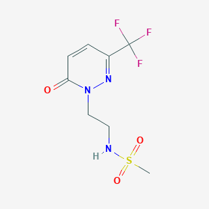 molecular formula C8H10F3N3O3S B2935856 N-[2-[6-Oxo-3-(trifluoromethyl)pyridazin-1-yl]ethyl]methanesulfonamide CAS No. 2415473-24-2