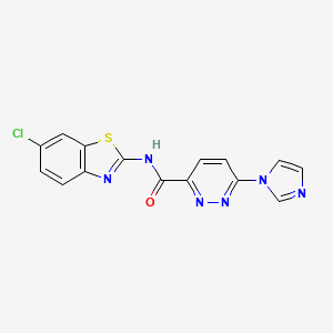 molecular formula C15H9ClN6OS B2935858 N-(6-氯苯并[d]噻唑-2-基)-6-(1H-咪唑-1-基)吡啶-3-甲酰胺 CAS No. 1396883-49-0
