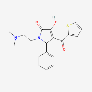 molecular formula C19H20N2O3S B2935880 1-(2-(dimethylamino)ethyl)-3-hydroxy-5-phenyl-4-(thiophene-2-carbonyl)-1H-pyrrol-2(5H)-one CAS No. 462069-71-2