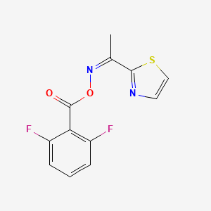 molecular formula C12H8F2N2O2S B2935885 N-[(2,6-difluorobenzoyl)oxy]-N-[(Z)-1-(1,3-thiazol-2-yl)ethylidene]amine CAS No. 866050-59-1
