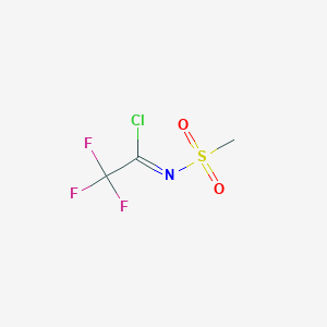molecular formula C3H3ClF3NO2S B2935886 2,2,2-trifluoro-N-methanesulfonylethanecarbonimidoyl chloride CAS No. 1909358-84-4