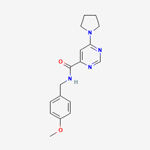 molecular formula C17H20N4O2 B2935889 N-(4-methoxybenzyl)-6-(pyrrolidin-1-yl)pyrimidine-4-carboxamide CAS No. 1909477-47-9