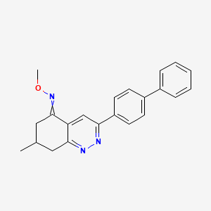 molecular formula C22H21N3O B2935890 N-甲氧基-7-甲基-3-(4-苯基苯基)-7,8-二氢-6H-喹啉-5-亚胺 CAS No. 1025220-28-3