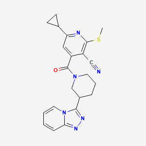 6-Cyclopropyl-2-(methylsulfanyl)-4-(3-{[1,2,4]triazolo[4,3-a]pyridin-3-yl}piperidine-1-carbonyl)pyridine-3-carbonitrile