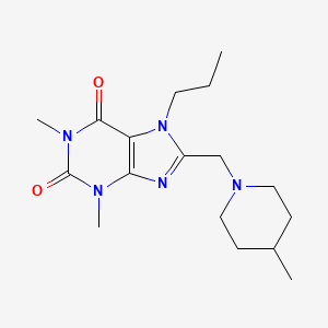 1,3-Dimethyl-8-[(4-methylpiperidin-1-yl)methyl]-7-propylpurine-2,6-dione