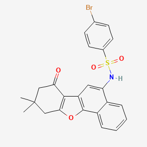 molecular formula C24H20BrNO4S B2935906 4-bromo-N-(9,9-dimethyl-7-oxo-7,8,9,10-tetrahydronaphtho[1,2-b]benzofuran-5-yl)benzenesulfonamide CAS No. 441292-44-0