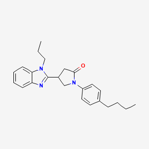 molecular formula C24H29N3O B2935913 1-(4-butylphenyl)-4-(1-propyl-1H-benzo[d]imidazol-2-yl)pyrrolidin-2-one CAS No. 847395-04-4
