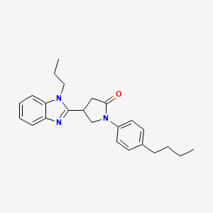 molecular formula C24H29N3O B2935913 1-(4-butylphenyl)-4-(1-propyl-1H-1,3-benzodiazol-2-yl)pyrrolidin-2-one CAS No. 847395-04-4