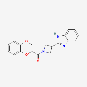 molecular formula C19H17N3O3 B2935915 (3-(1H-benzo[d]imidazol-2-yl)azetidin-1-yl)(2,3-dihydrobenzo[b][1,4]dioxin-2-yl)methanone CAS No. 1334370-20-5