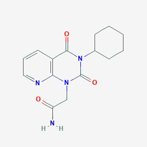 molecular formula C15H18N4O3 B2935918 2-[3-cyclohexyl-2,4-dioxo-3,4-dihydropyrido[2,3-d]pyrimidin-1(2H)-yl]acetamide CAS No. 931707-62-9