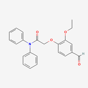 molecular formula C23H21NO4 B2935920 2-(2-ethoxy-4-formylphenoxy)-N,N-diphenylacetamide CAS No. 247592-96-7; 247592-98-9
