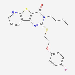 molecular formula C21H20FN3O2S2 B2935922 3-butyl-2-((2-(4-fluorophenoxy)ethyl)thio)pyrido[3',2':4,5]thieno[3,2-d]pyrimidin-4(3H)-one CAS No. 1242960-13-9