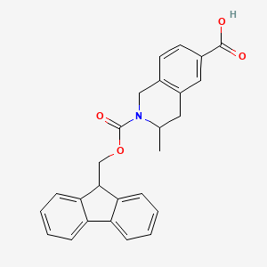 molecular formula C26H23NO4 B2935924 2-(9H-Fluoren-9-ylmethoxycarbonyl)-3-methyl-3,4-dihydro-1H-isoquinoline-6-carboxylic acid CAS No. 2460748-65-4