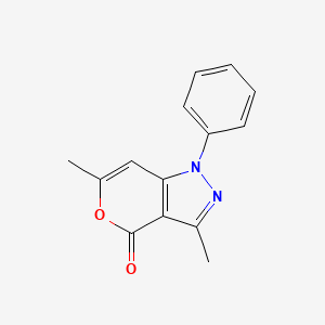 molecular formula C14H12N2O2 B2935928 3,6-二甲基-1-苯基吡喃并[4,3-c]吡唑-4(1H)-酮 CAS No. 33421-59-9