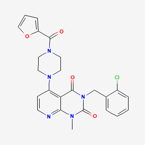 molecular formula C24H22ClN5O4 B2935938 3-(2-chlorobenzyl)-5-(4-(furan-2-carbonyl)piperazin-1-yl)-1-methylpyrido[2,3-d]pyrimidine-2,4(1H,3H)-dione CAS No. 1021123-79-4