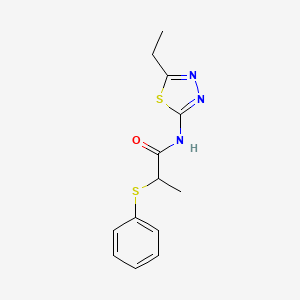 molecular formula C13H15N3OS2 B2935939 N-(5-ethyl-1,3,4-thiadiazol-2-yl)-2-phenylsulfanylpropanamide CAS No. 394233-57-9