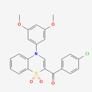 (4-chlorophenyl)[4-(3,5-dimethoxyphenyl)-1,1-dioxido-4H-1,4-benzothiazin-2-yl]methanone