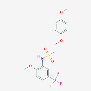molecular formula C17H18F3NO5S B2935941 N-(2-甲氧基-5-(三氟甲基)苯基)-2-(4-甲氧基苯氧基)乙磺酰胺 CAS No. 1396710-49-8